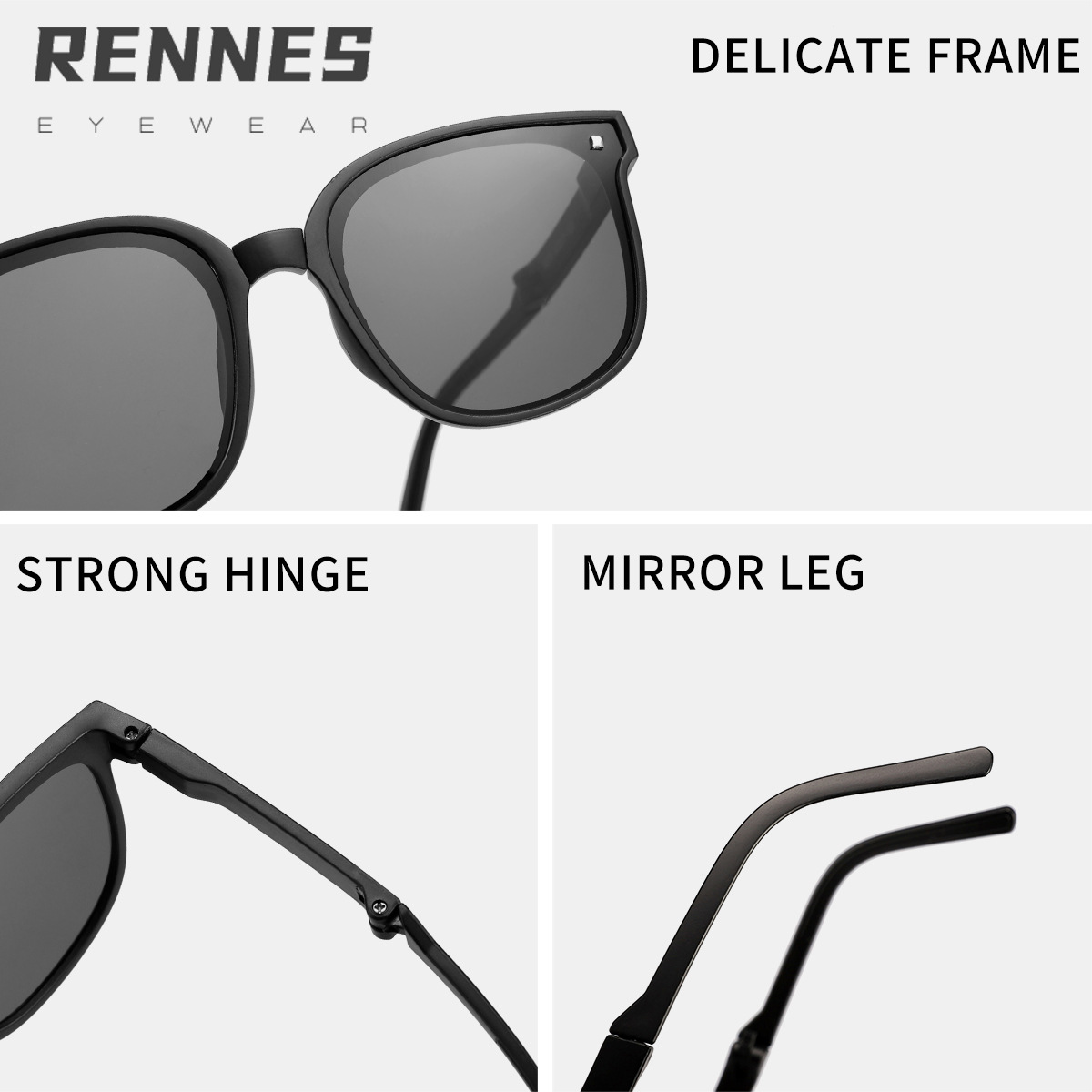 Gafas de sol con montura cuadrada con clavos de arroz plegables para niños nuevas transfronterizas