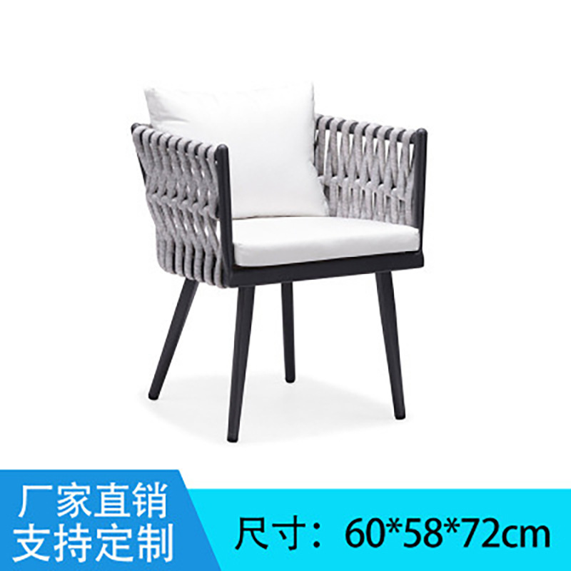 Mesa y silla de caña al aire libre patio jardín ocio balcón muebles cafetería terraza impermeable combinación de silla de caña solar