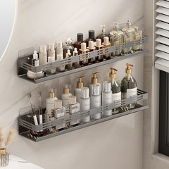 Kitchen spice rack, punch-free multifunctional spice supplies storage rack, stainless steel drain tray