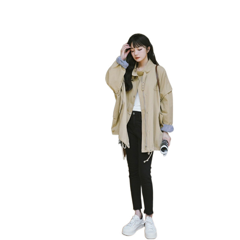 工装风衣外套女春秋新款短款小个子小众新品感时尚|undefined
