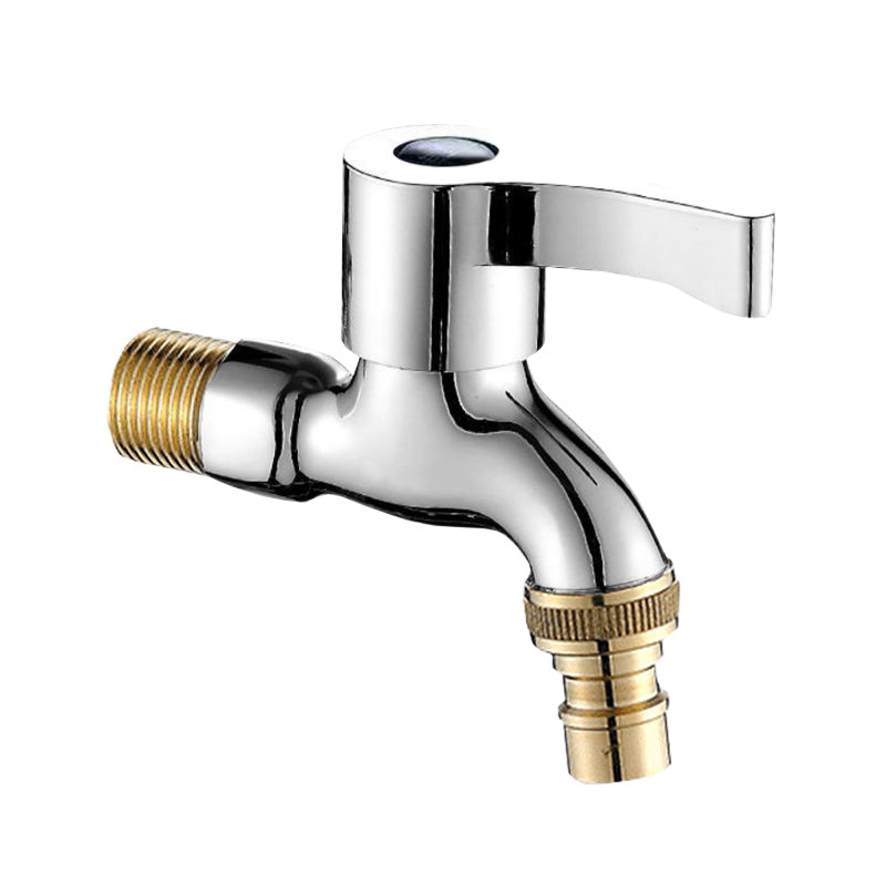Grifo de lavadora de cobre refinado para uso doméstico, una entrada, una salida, 4 puntos, junta de apertura rápida en frío simple, interruptor de agua del grifo engrosado a prueba de explosiones image 5