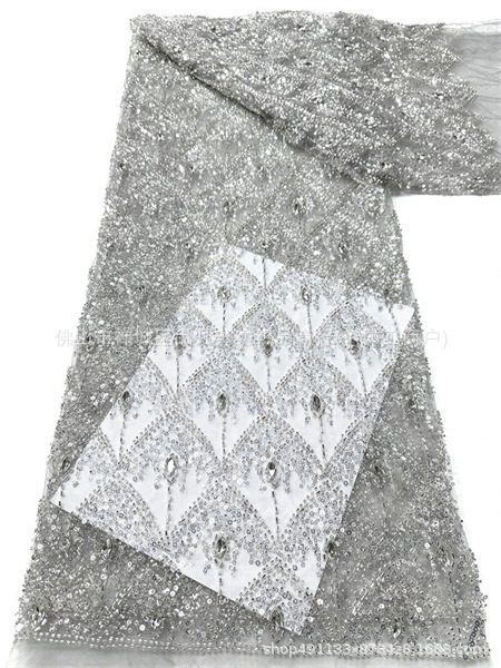 Fabricante nuevo vestido de boda de diamante tela de brindis contraposición manual de diamante en caliente tela de encaje bordada