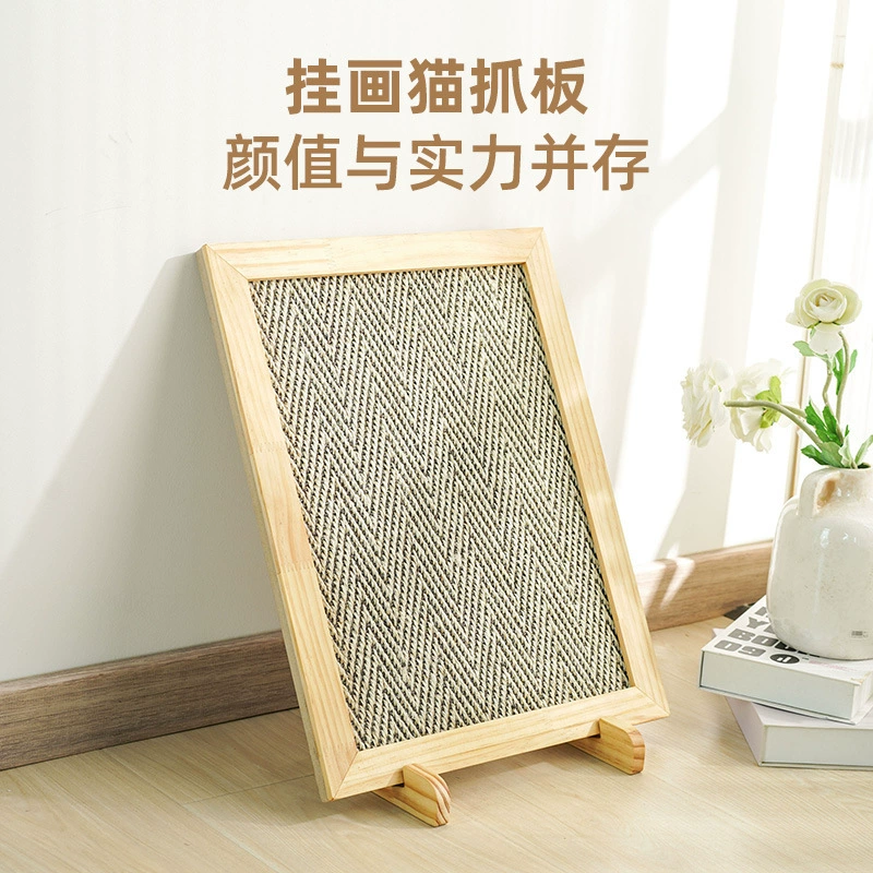 Декоративная роспись из цельного дерева, коврик из конопли, доска для кошачьих когтей, износостойкий и не линяющий, вертикальный, защита от кошачьих когтей, диван, коврик из конопли, доска для кошачьих когтей