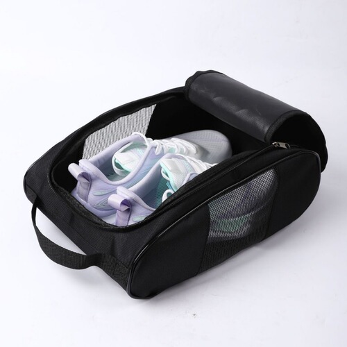 High-quality odorless fabric golf shoes bag, sport shoes bag, unisex breathable mesh shoe bag, travel storage bag