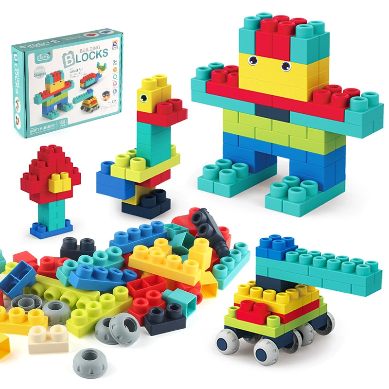 Constructor from soft rubber, toy, can bite, early education, science and technology