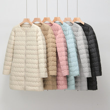 轻薄羽绒服女士内胆2025年秋冬新款中长款打底无领搭配大衣内搭潮