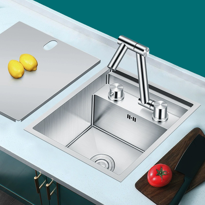 Invisible 304 Stainless Steel Sink Single Sink Bar Small Sink with Cover Folding Nakajima Mini Vegetable Washing Pool Invisible 304 Stainless Steel Sink Single Sink Bar Small Sink with Cover Folding Nakajima Mini Vegetable Washing Pool