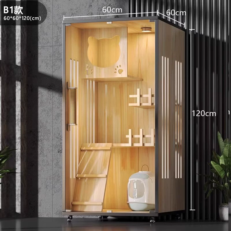 Деревянный коттедж luxury дом для кошек, комнатa панорамный шкаф-кошка, лежанка-кошки, лазалка, интегрированный домик кошки, клетка для кошки
