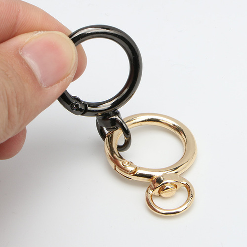 Manufacturer wholesale hardware jewelry spring buckle ring pendant diy pendant metal key chain accessories alloy circle buckle