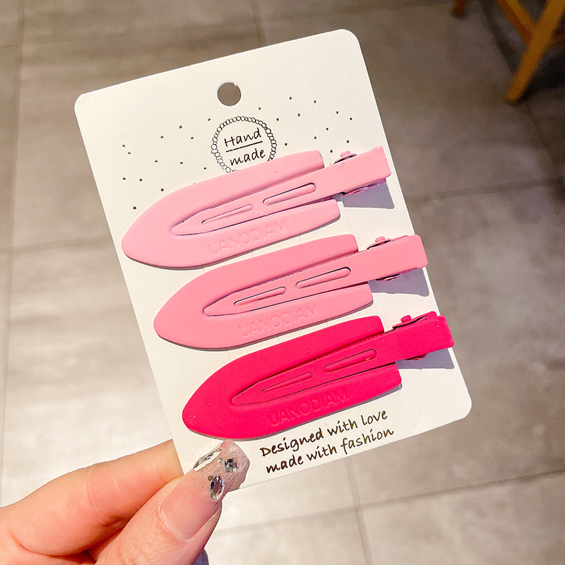 Ciervo blanco mismo estilo de horquilla sin costuras lado femenino frente flequillos clip lateral pequeño clip de maquillaje horquilla de pico de pato clip tocado