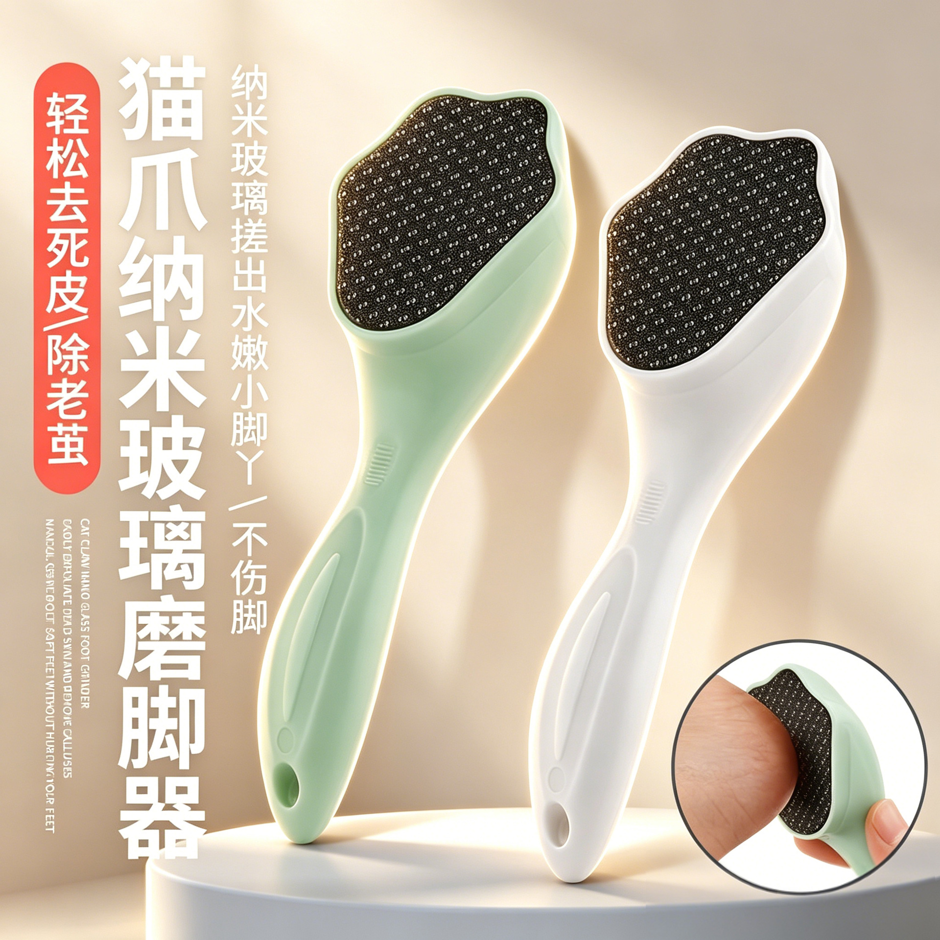 Cat Claw Nano Glass Foot File Callus Remover for Home Use, Foot Care Tool for Removing Dead Skin and Calluses, Foot Scraper for Heels