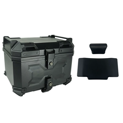 Electric Vehicle Trunk, Portable: Motorcycle trunk - 45l-double-lock-x-model-black-black-lock-backrest