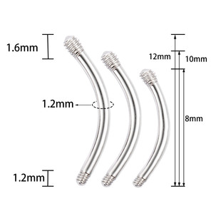 Dingpi 316 Medical Stainless Steel Navel Button 1.6 Hole Universal Rod 1.2 Needle Dual-Purpose Rod Ball 1.2 1.6