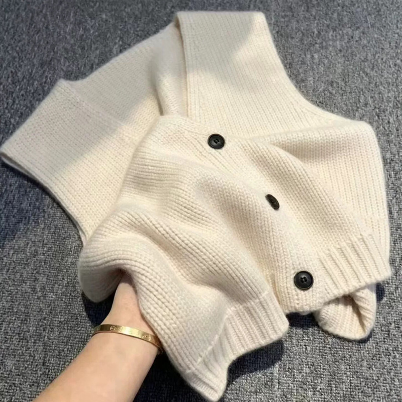 Cardigan vest, women's sleeveless top, spring/autumn style, 2026 new collection, knitted sweater, V-neck, loose-fitting vest