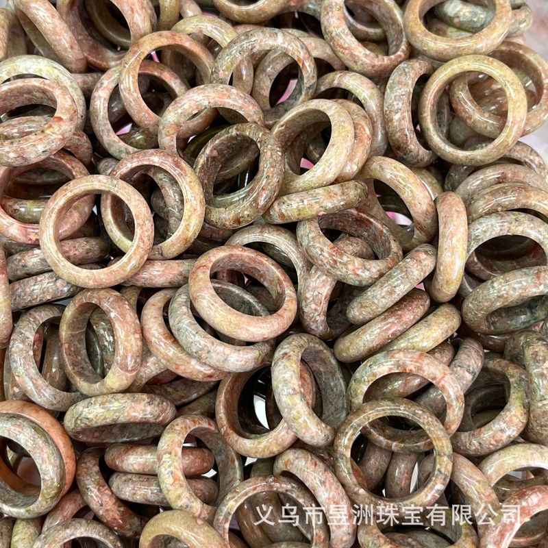 天然石水晶玛瑙玉髓圆环戒指戒圈跑环吊坠DIY饰品新中式 厂家批发|undefined