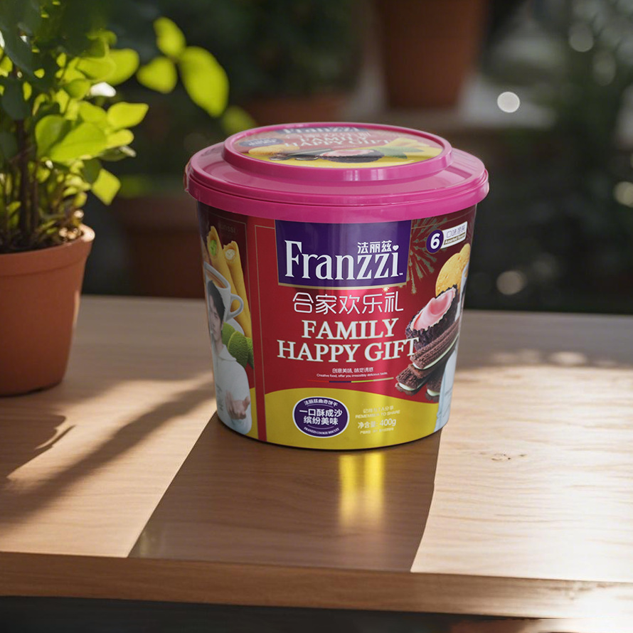 5.25L模内贴注塑 食品包装桶饼干果冻软糖食分装塑料桶  批发厂家