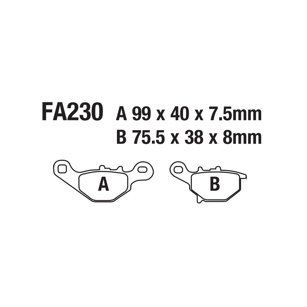 Motocicleta pastillas de freno FA230 RM80 RM85 KLX125 KMX125