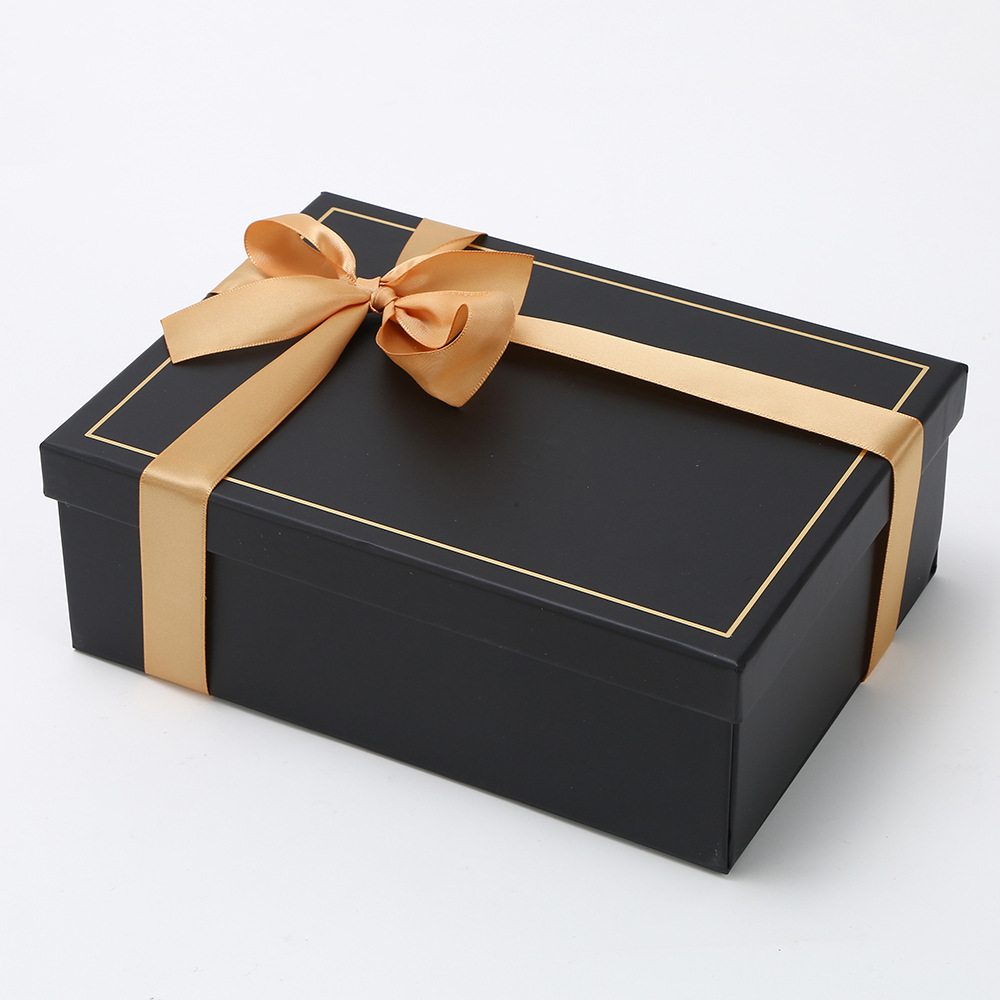 Caja de regalo plegable de una pieza, caja de regalo de vacaciones, caja de regalo de tapa, caja de regalo de arco de tapa, caja de regalo de vacaciones en stock