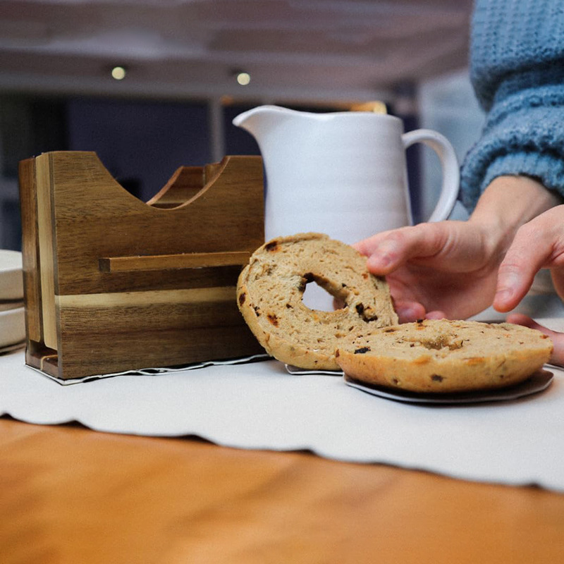 Wood bagel slice stand conveniente multifuncional pan doméstico británico muffin rack slice machine antideslizante