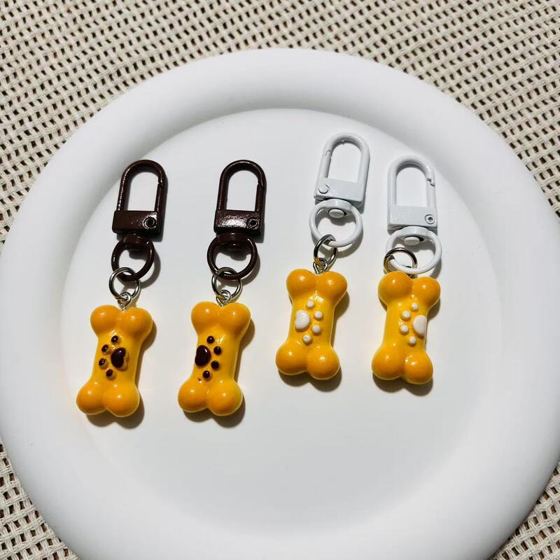 Sweet Puppy Paw Bone Keychain Cute Sweet Cool Style Couple Student School Bag Jewelry Key Chain Pendant
