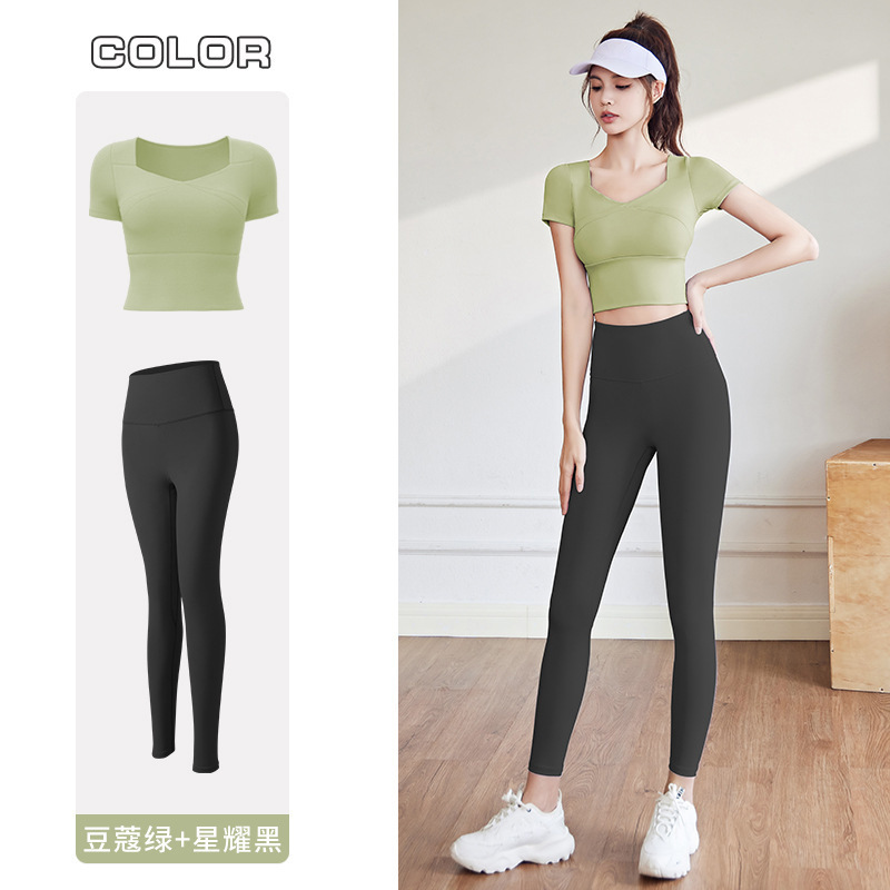 Juyitang ropa de yoga traje elástico de secado rápido vientre contracción medias deportivas con almohadilla en el pecho correr ropa de entrenamiento para mujeres