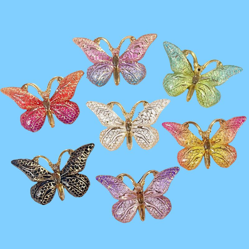 Gold-Plated Jewelry Gradient Butterfly DIY Accessory Materials for Imitation Necklaces, Phone Cases, Shoe Keychains, and Accessories