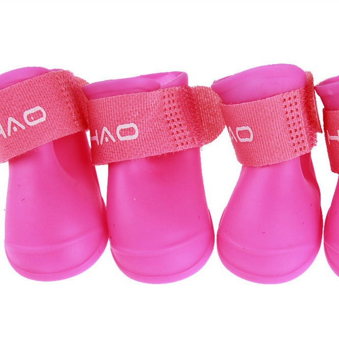 Botas de lluvia de silicona suave para mascotas antideslizantes resistentes al desgaste Botas de lluvia para perros color de jalea zapatos impermeables al aire libre suministros para mascotas