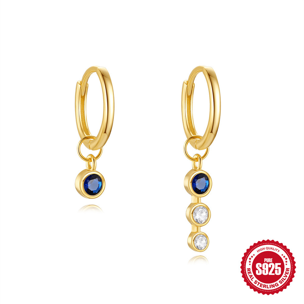 S925 plata moda literaria retro todo fósforo flores de cercanías trébol de cuatro hojas circón borla aretes de flores de perlas
