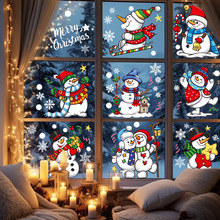 圣诞节贴纸卡通雪人玻璃橱窗贴圣诞装饰窗户贴纸雪花雪点雪景布置