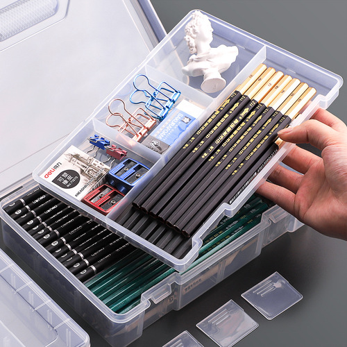 Sketch pen box art student painting supplies tool set large capacity color lead junior high school student paint brush box lead