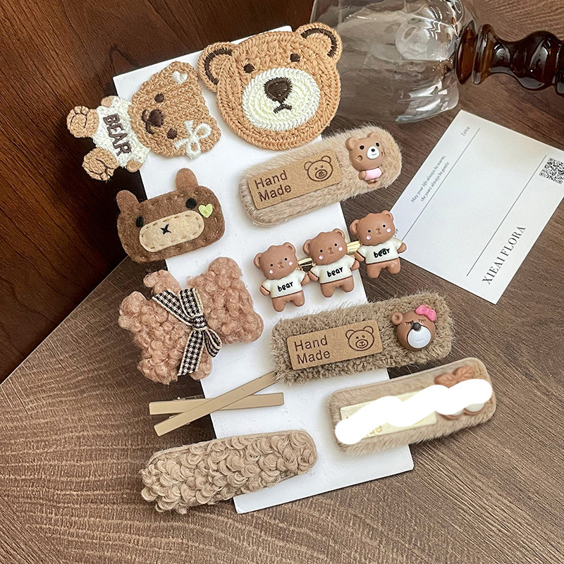 多巴胺糖果色发夹女秋冬可爱儿童发卡百搭布艺鸭嘴夹甜美卡通发饰|undefined