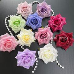 造花 3D コーナーローズフラワーウェディングアレンジメントローズヘッドエスニックヘッドドレスヘアアクセサリー素材フラワーボックス花付き