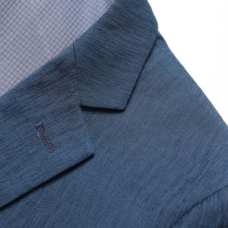 Áo vest nam mỏng mùa xuân thu dáng ôm, vải jacquard co giãn không cần ủi, phong cách Hàn Quốc — Màu xanh, Màu xám
