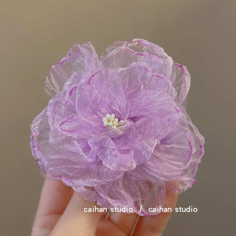 Pinza per capelli camelia donna grande molletta a forma di fiore_voghion.com