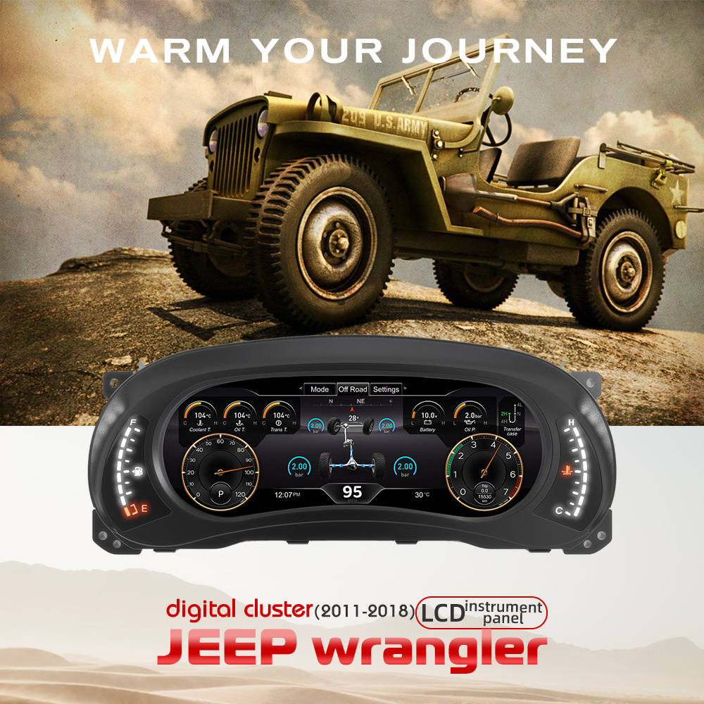 Suitable for Jeep Wrangler 2007-2023, Modified and Upgraded Full Lcd Instrument Panel