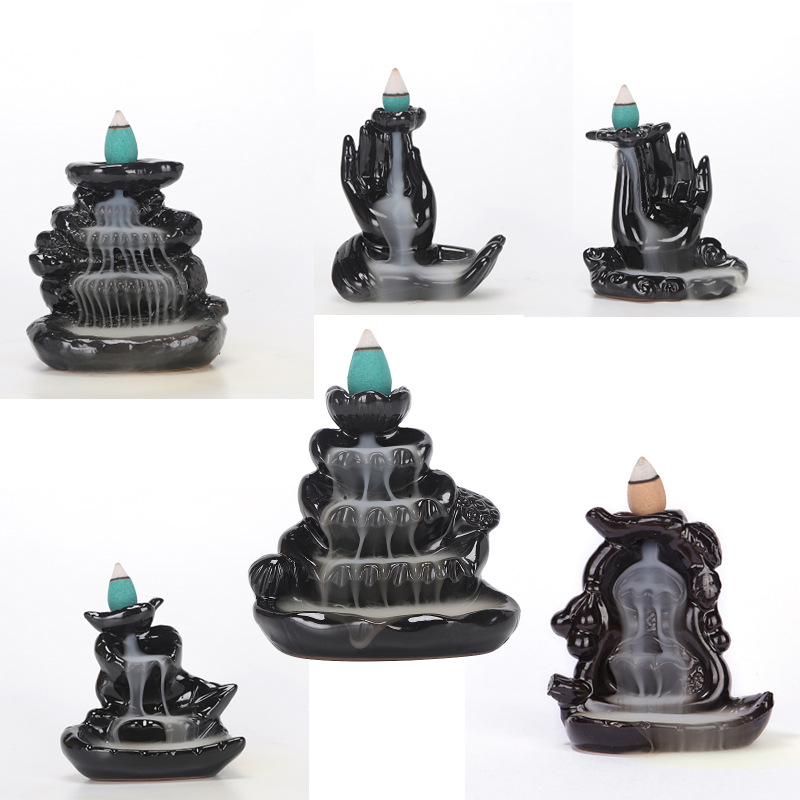 Factory direct cross-border backflow incense burner high mountain flowing water incense burner ornaments sandalwood creative new wholesale