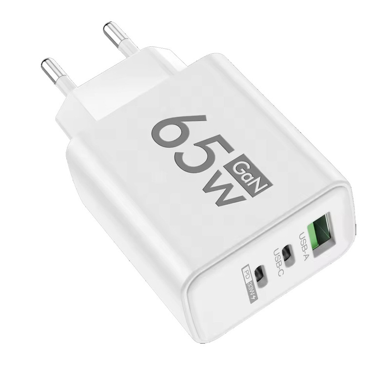 Matte Square 1Usb+2Pd Multi-Port Mobile Phone Charger 65W Power Adapter 5V2A Charging Head European and American Standard Matte Square 1Usb+2Pd Multi-Port Mobile Phone Charger 65W Power Adapter 5V2A Charging Head European and American Standard