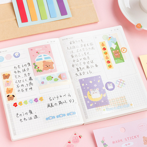 Index paper label stickers colorful cartoon classification post-it notes cute instructions stickers small strip mark bookmarks