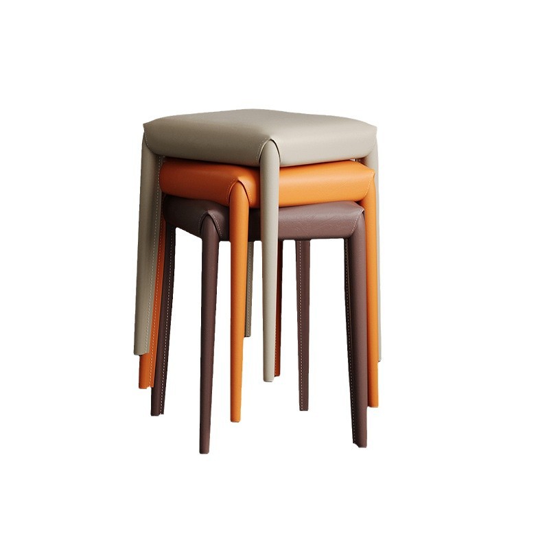 Taburetes italianos para tiendas de hierro forjado pueden apilarse para el hogar de reserva para la nueva casa de reubicación para ocupar el espacio de taburetes de comedor apilados