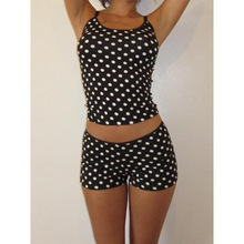 U 31194 Polka dot backless short set ����¶�������̿���