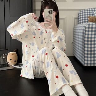 �|�ρ��ɼ���˯��Ů�ﶬ���¿�����ins�Ҿӷ��n��pajamas�ɐ���Ů