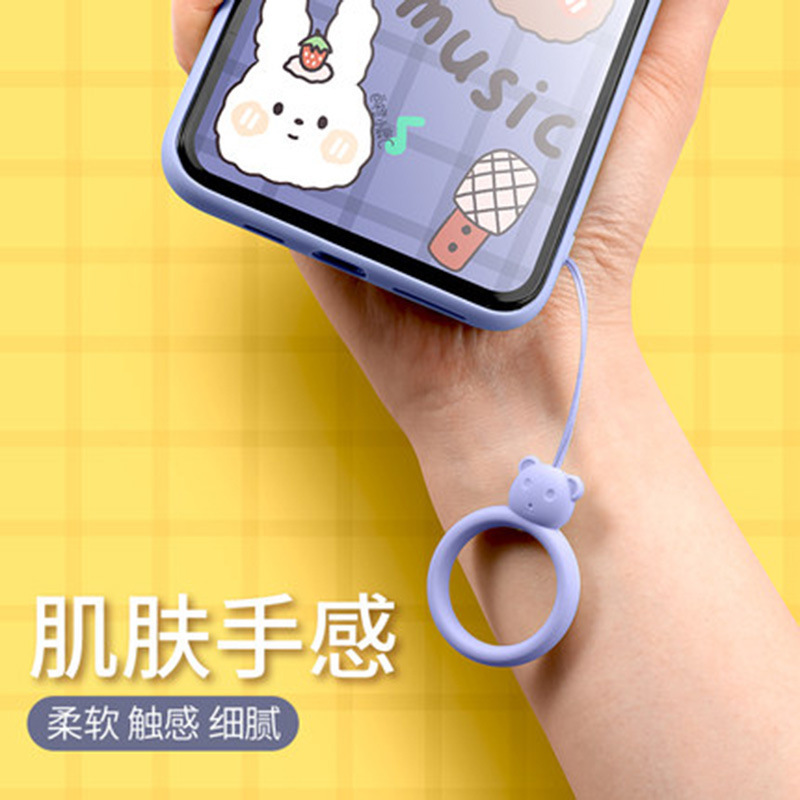 シリカゲルのリングのひもの熊の液体の短いuディスクのひものかわいい指のリングのペンダントの液体の携帯電話のひも|undefined