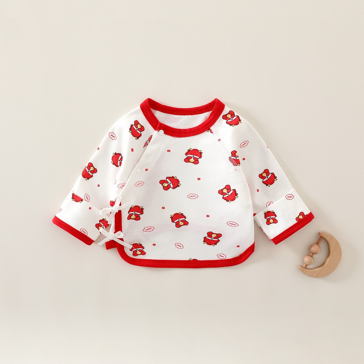 Ropa de media espalda recién nacido Four Seasons Algodón puro sin hueso bebé camisa de media manga bebé monje ropa Pijamas