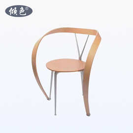 轻奢餐椅中古飘带椅意式简约Revers Chair设计师异形扶手休闲椅子