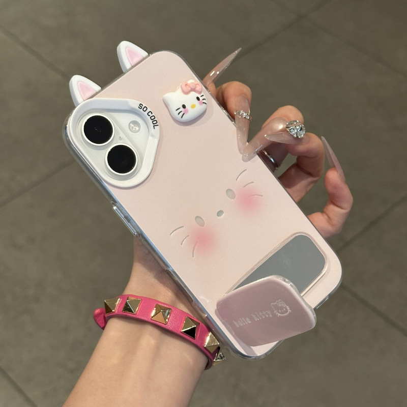 Pink Kitty 3D Ears Case Suitable for iPhone 17 Pro Max, Full of Vitality iPhone 16 Protective Case Pink Kitty 3D Ears Case Suitable for iPhone 17 Pro Max, Full of Vitality iPhone 16 Protective Case
