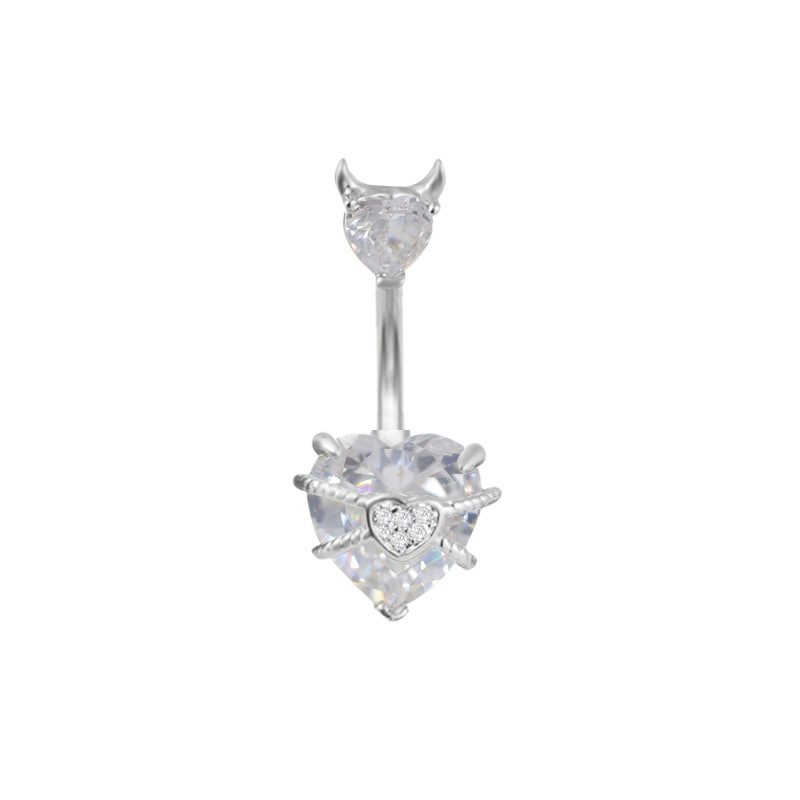 Colorful Heart Shaped Belly Button Ring Piercing For Women_voghion.com