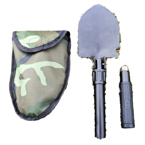 Car small large engineer shovel Compass folding shovel with guide ball Portable shovel multi-function garden