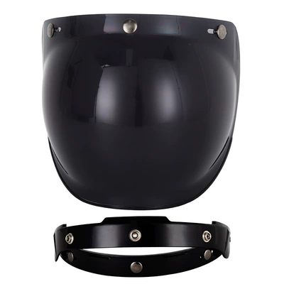 Three-Button Safety Windproof Lens – Motorcycle Safety Supplies - dark-tea-slice-black-bracket