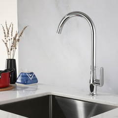 跨境專供廚房單冷水龍頭全銅洗菜盆洗碗池水槽洗臉盆可旋轉家用