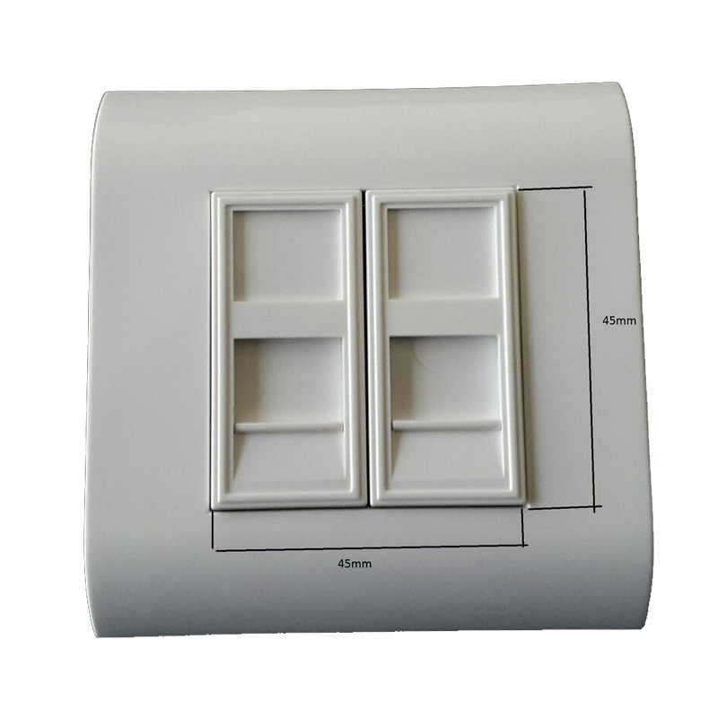 电脑超六类单口网络模块金属面板RJ45双口网线插座面板